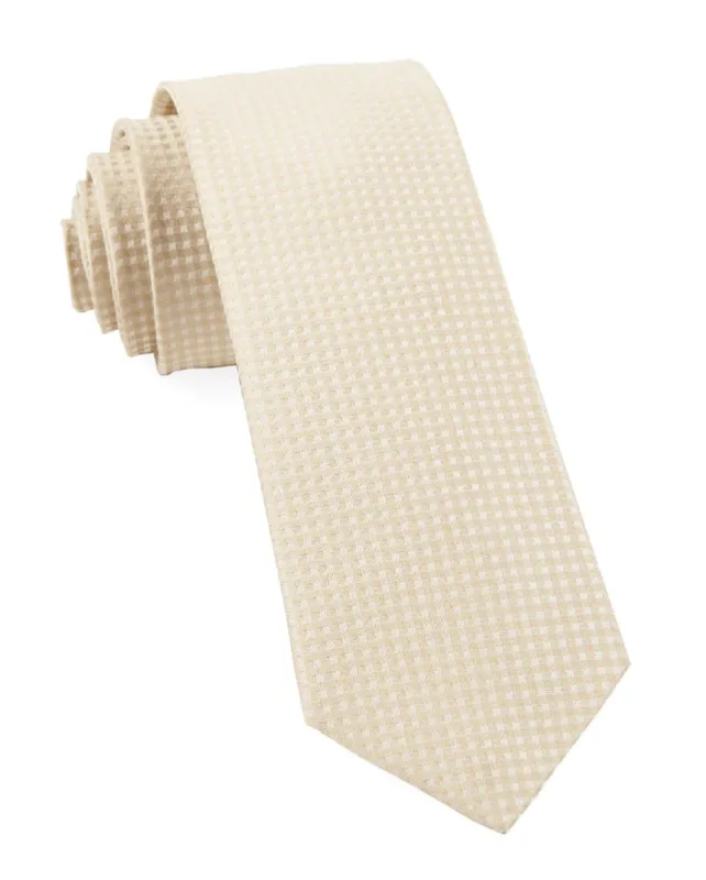 Be Married Checks Light Champagne Tie sold by The Tie Bar