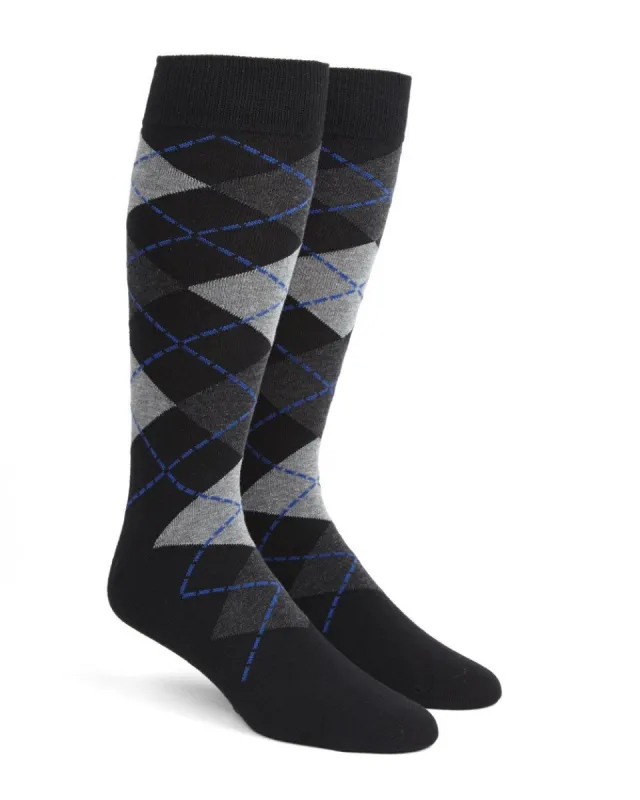 Argyle Black Dress Socks sold by The Tie Bar