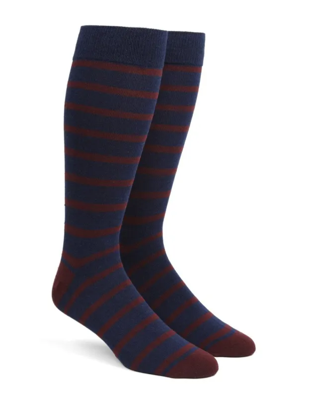 Trad Stripe Burgundy Dress Socks sold by The Tie Bar