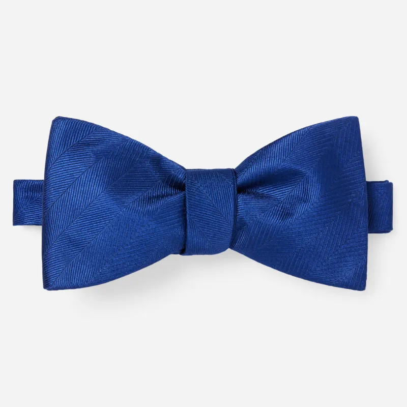Herringbone Vow Classic Blue Bow Tie sold by The Tie Bar