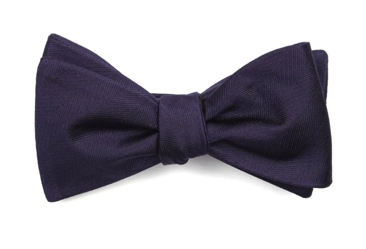 Herringbone Vow Eggplant Bow Tie sold by The Tie Bar