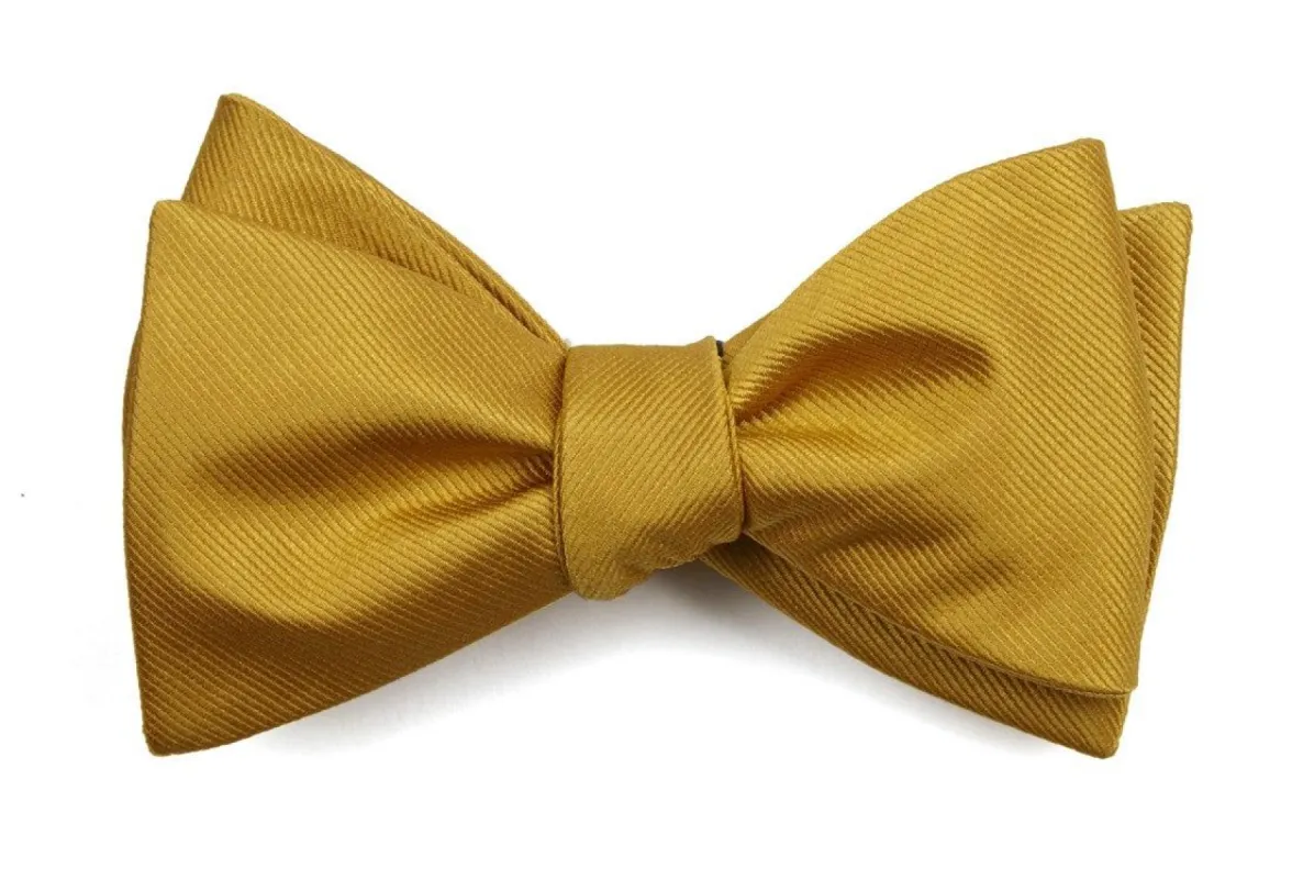 Grosgrain Solid Gold Bow Tie sold by The Tie Bar