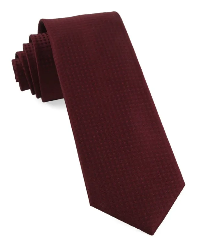 Check Mates Burgundy Tie sold by The Tie Bar
