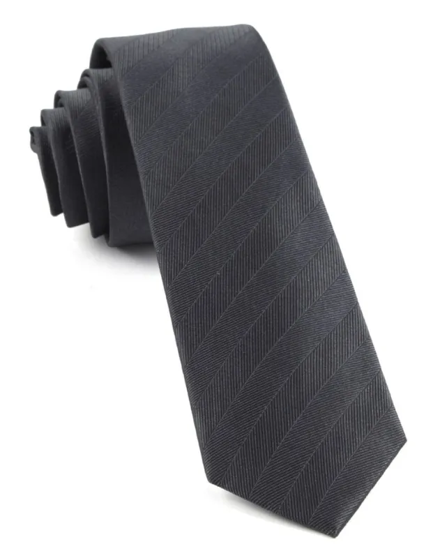 Herringbone Vow Charcoal Tie sold by The Tie Bar