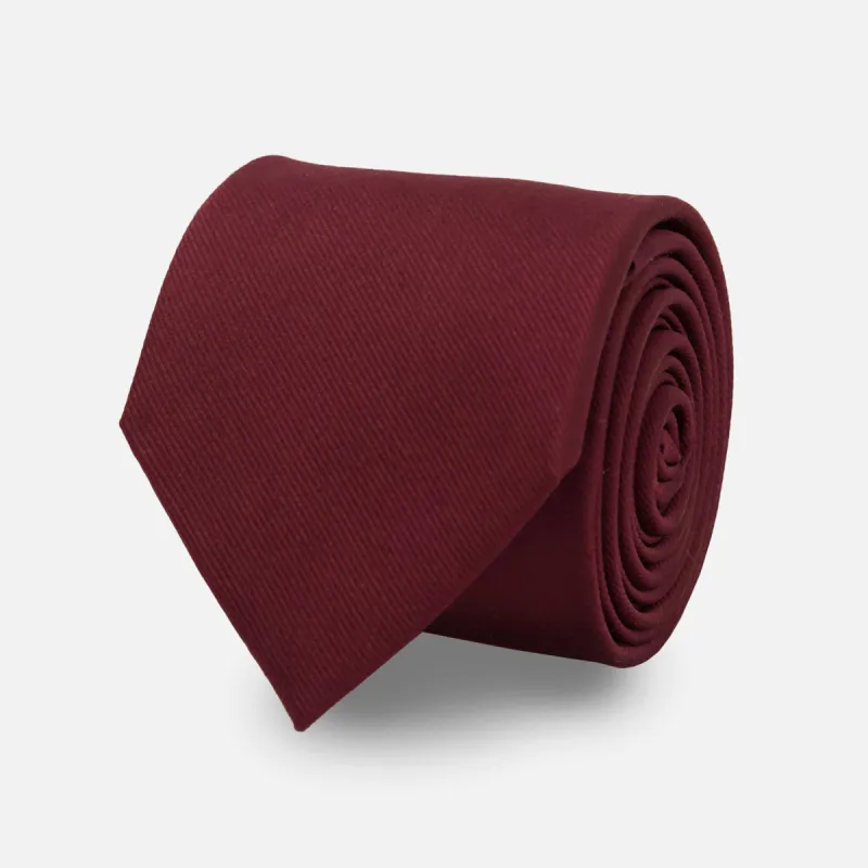 Grosgrain Solid Burgundy Tie sold by The Tie Bar