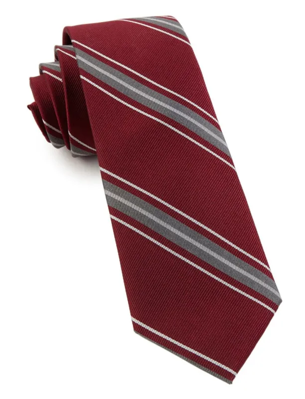 Detour Stripe Burgundy Tie sold by The Tie Bar