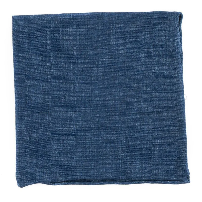 Freehand Solid Navy Pocket Square sold by The Tie Bar