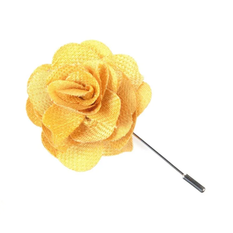 Jet Set Solid Yellow Gold Lapel Flower sold by The Tie Bar