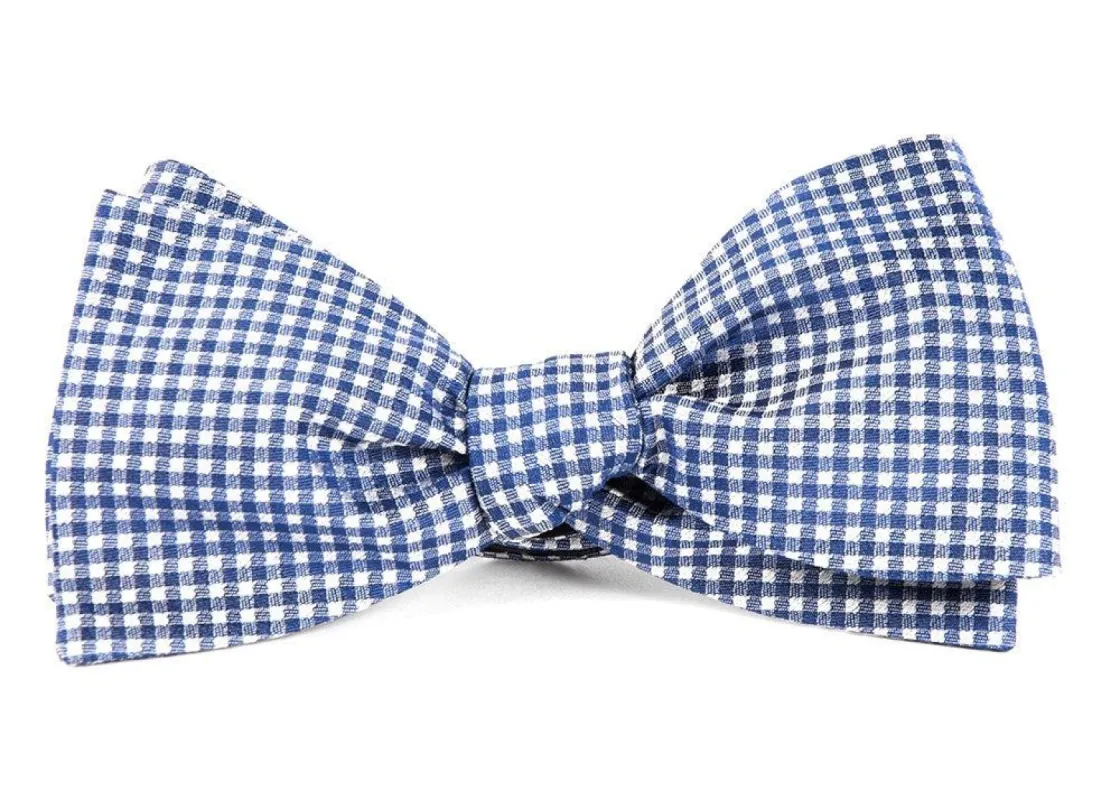 Bahama Checks Classic Blue Bow Tie sold by The Tie Bar