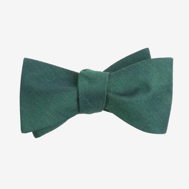 Linen Row Hunter Green Bow Tie sold by The Tie Bar