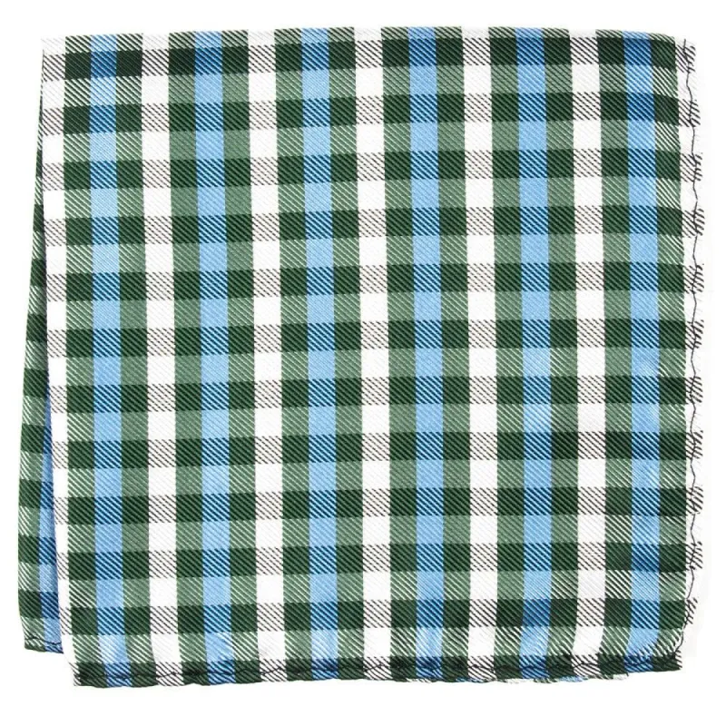 Polo Plaid Green Pocket Square sold by The Tie Bar