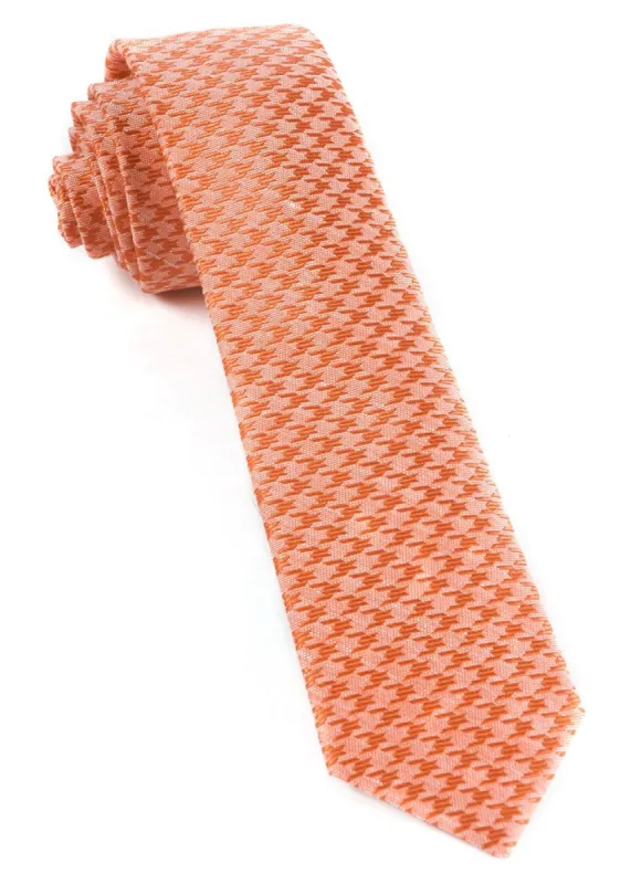 White Wash Houndstooth Orange Tie sold by The Tie Bar