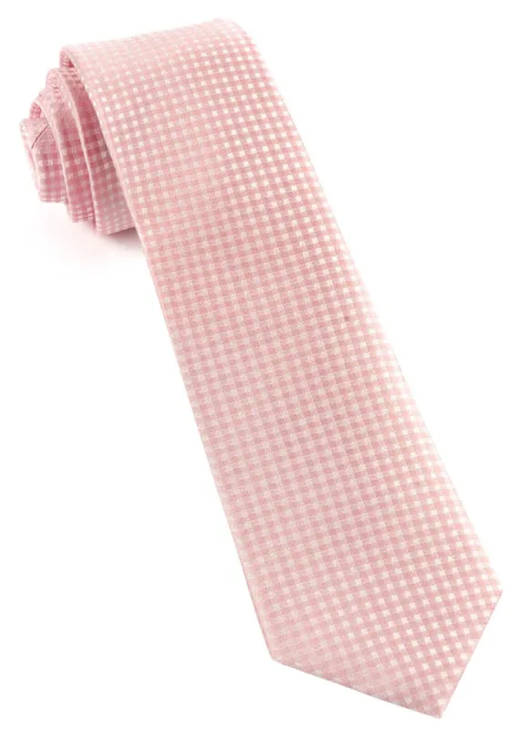 Be Married Checks Blush Pink Tie sold by The Tie Bar