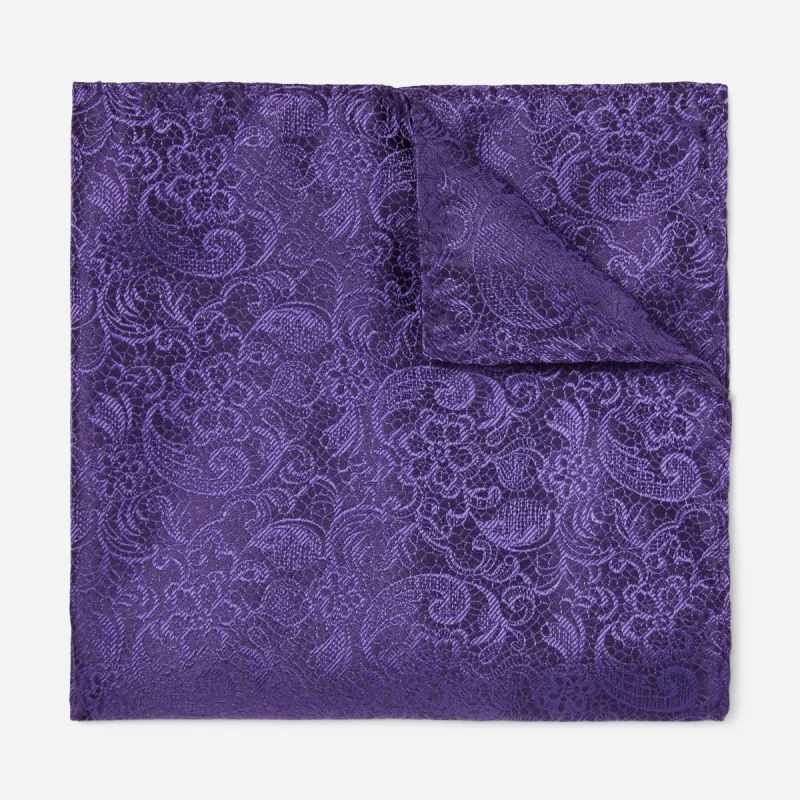 Ceremony Paisley Eggplant Pocket Square sold by The Tie Bar