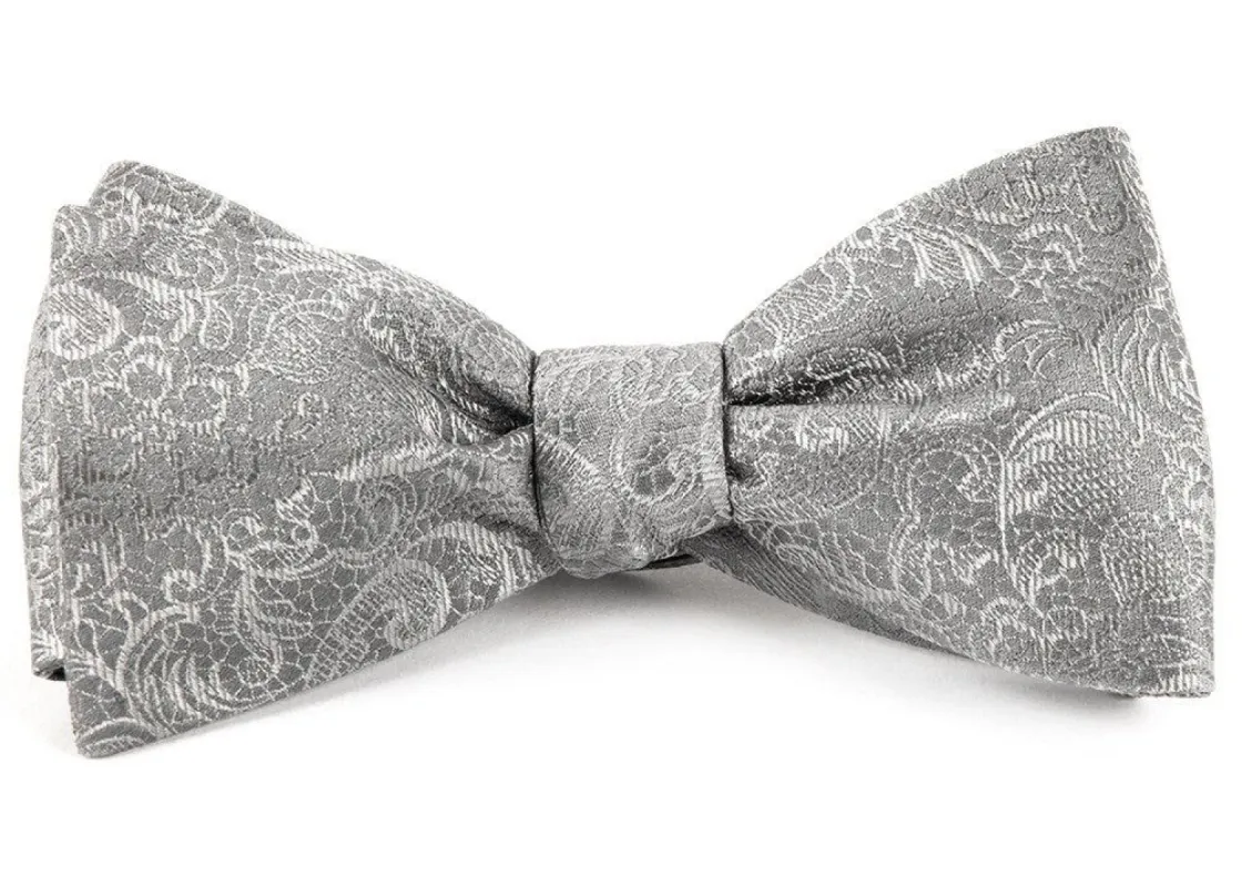 Ceremony Paisley Silver Bow Tie sold by The Tie Bar