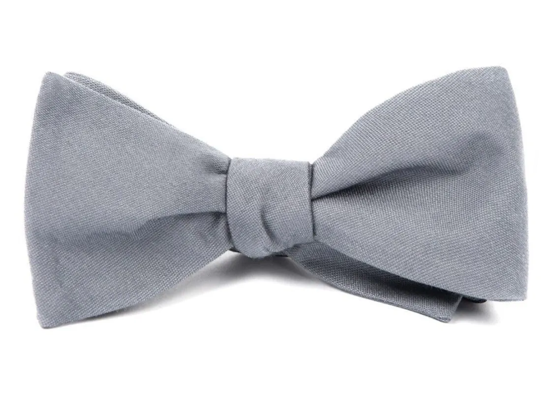 Solid Wool Light Grey Bow Tie sold by The Tie Bar