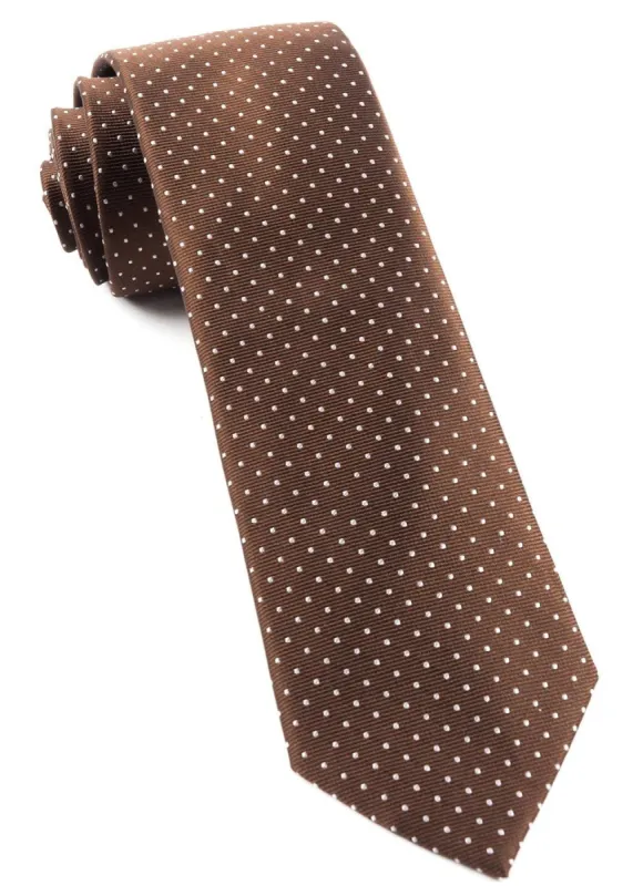 Mini Dots Chocolate Brown Tie sold by The Tie Bar