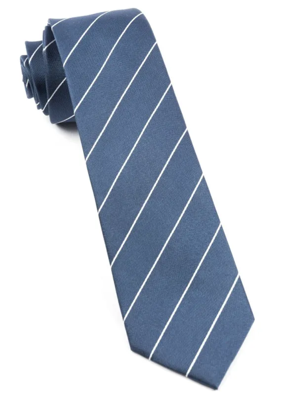 Pencil Pinstripe Slate Blue Tie sold by The Tie Bar