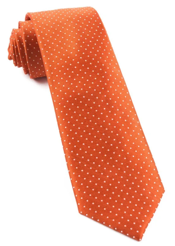 Mini Dots Orange Tie sold by The Tie Bar