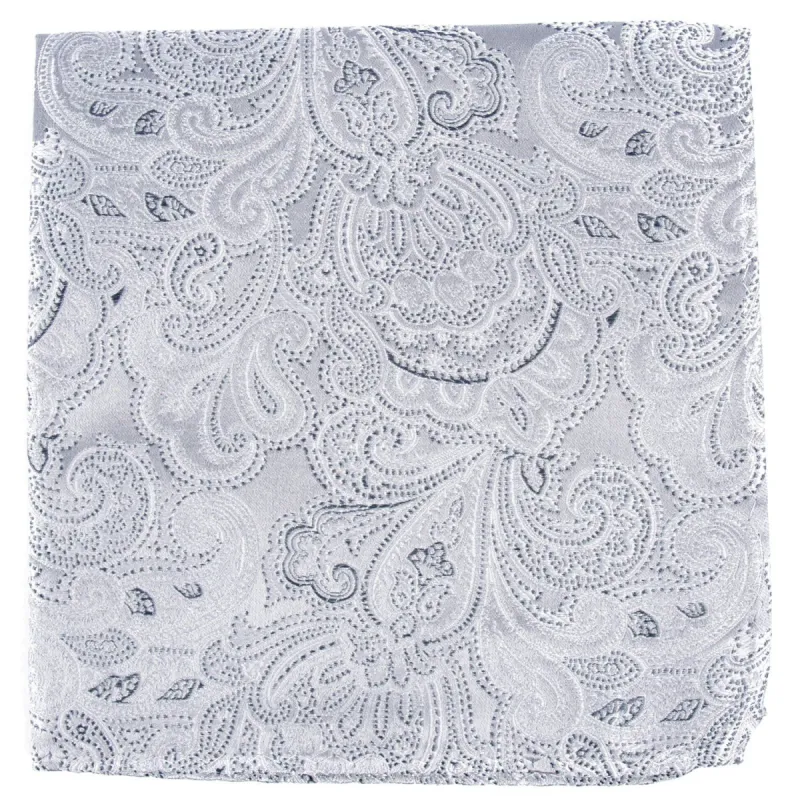 Designer Paisley Silver Pocket Square sold by The Tie Bar