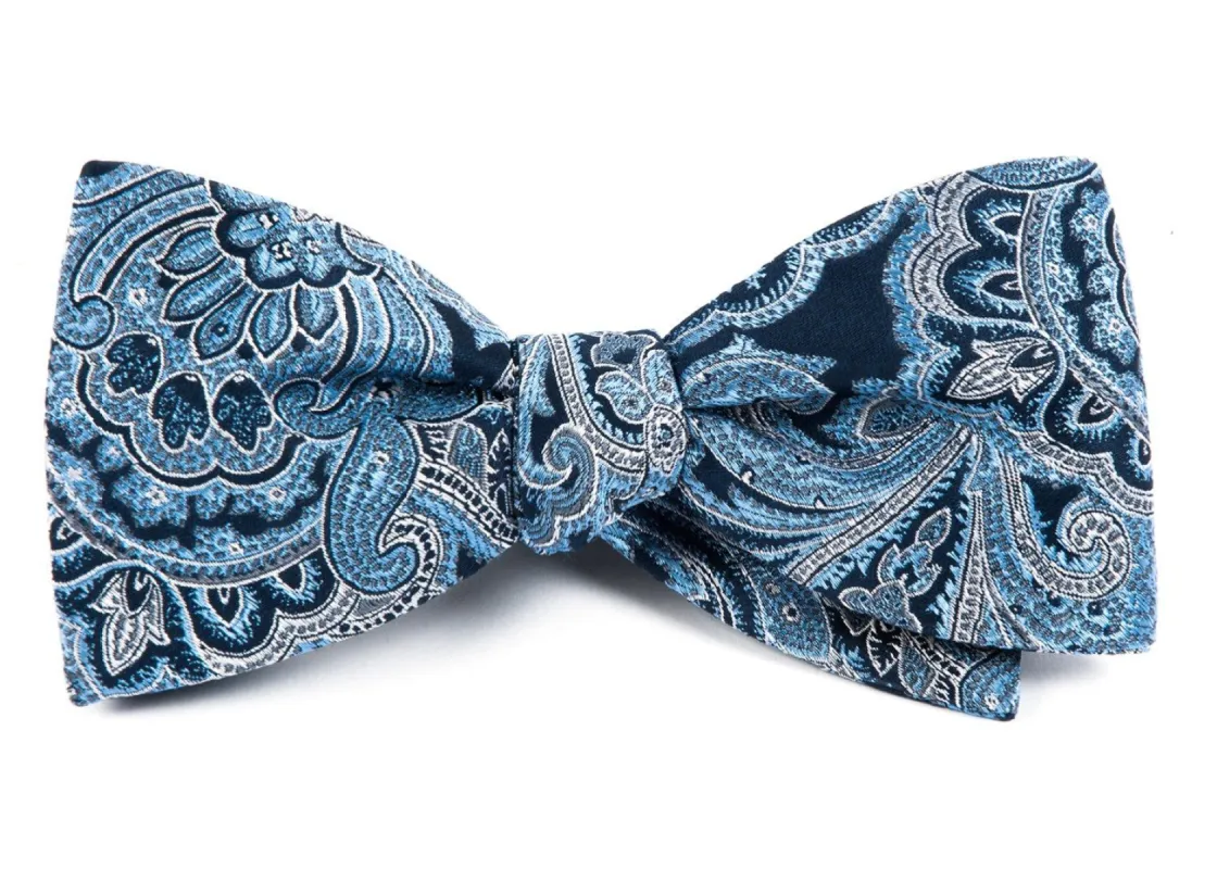 Designer Paisley Navy Bow Tie sold by The Tie Bar