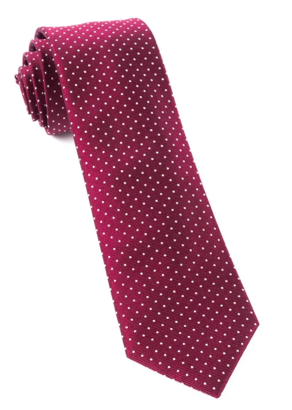 Mini Dots Burgundy Tie sold by The Tie Bar