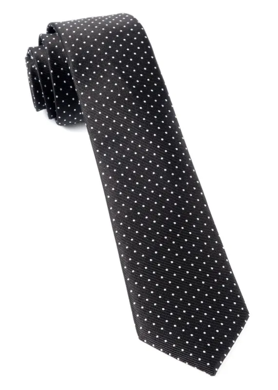 Mini Dots Black Tie sold by The Tie Bar