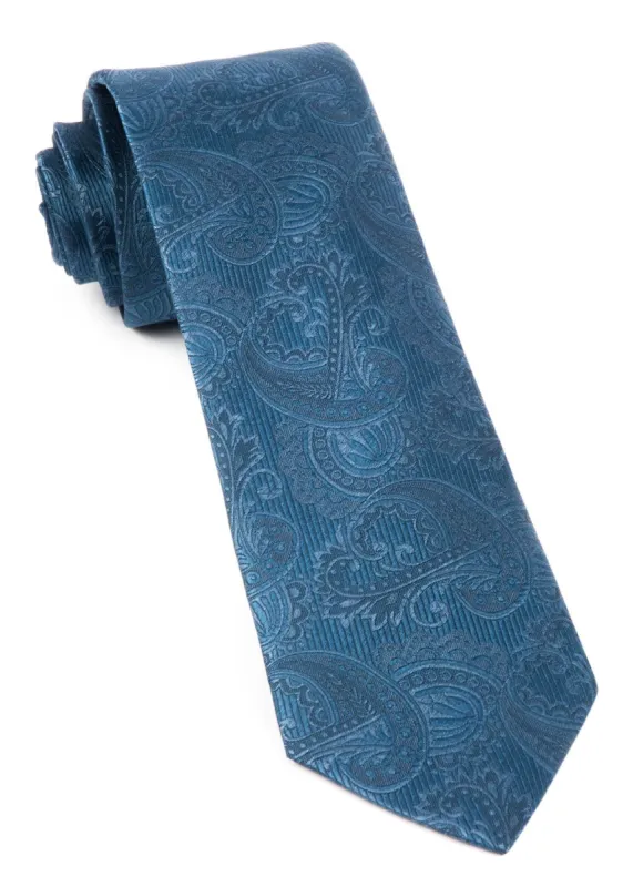 Twill Paisley Whale Blue Tie sold by The Tie Bar