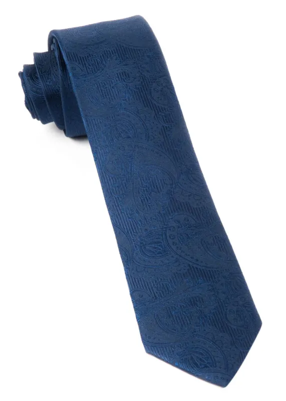 Twill Paisley Navy Tie sold by The Tie Bar