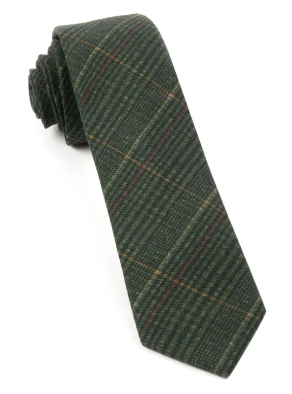 Wiseacre Wool Plaid Dark Clover Green Tie sold by The Tie Bar