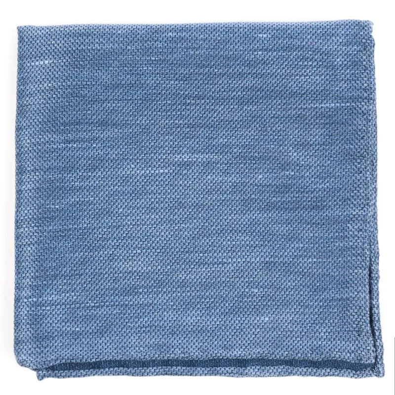 Festival Textured Solid Slate Blue Pocket Square sold by The Tie Bar