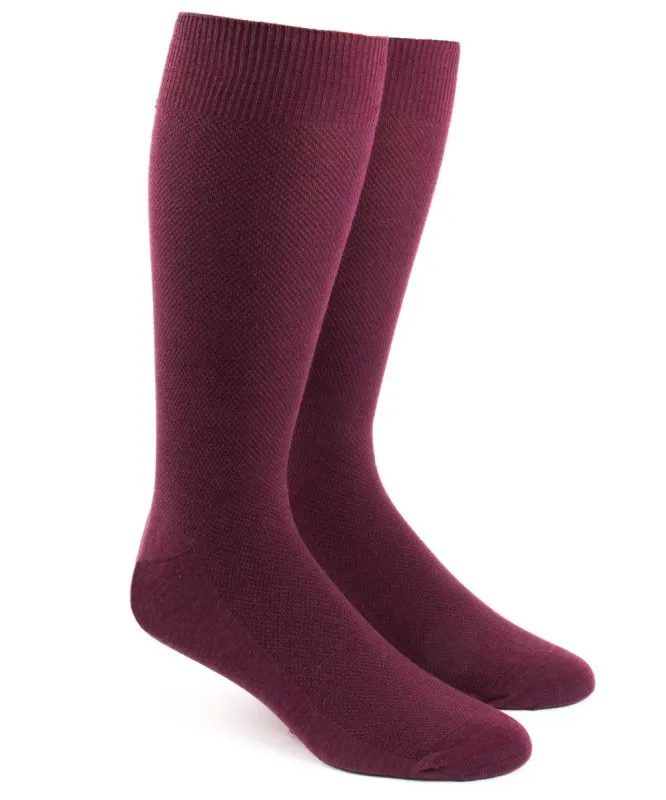 Solid Texture Burgundy Dress Socks sold by The Tie Bar
