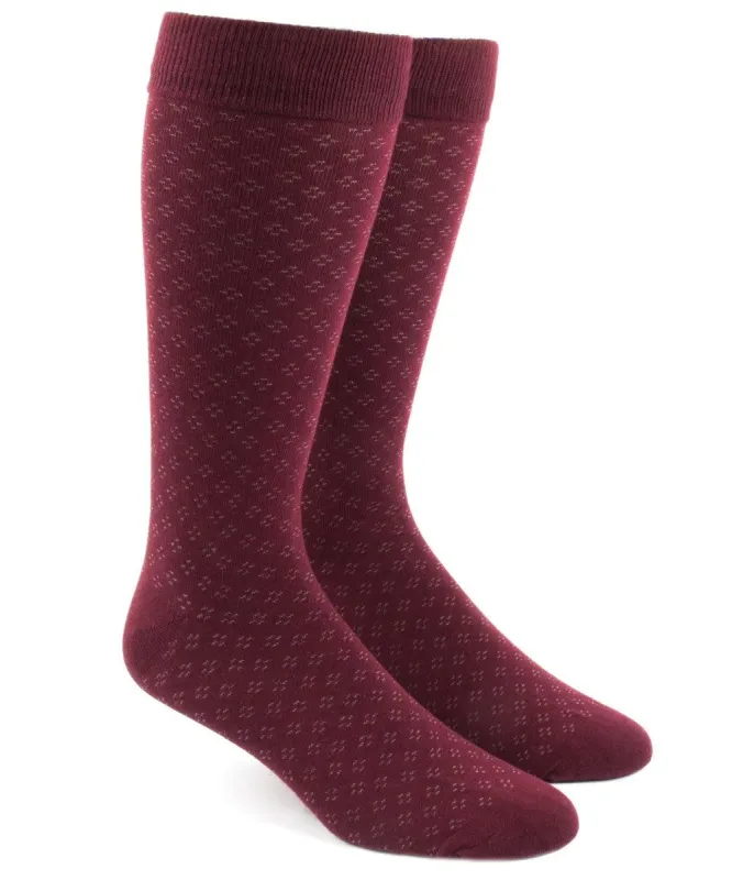 Speckled Burgundy Dress Socks sold by The Tie Bar