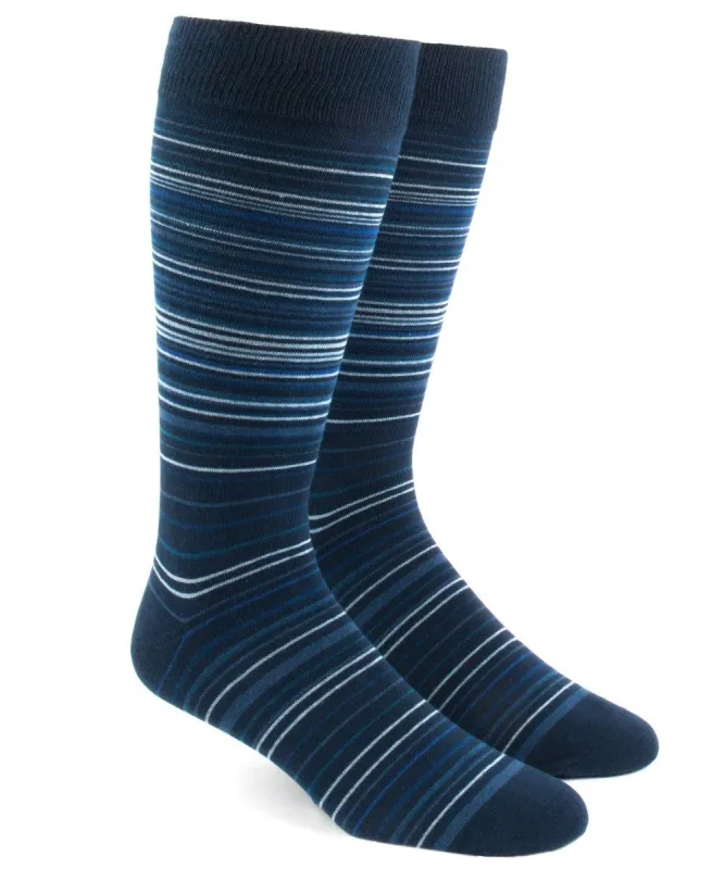 Multistripe Blues Dress Socks sold by The Tie Bar