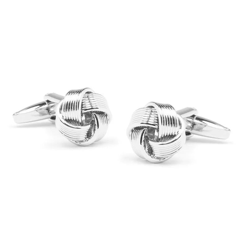 Knotted Silver Cufflinks sold by The Tie Bar