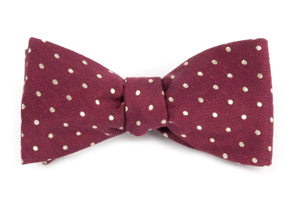 Dotted Dots Burgundy Bow Tie sold by The Tie Bar