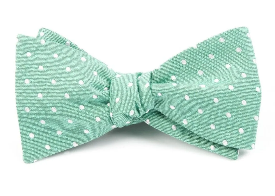 Dotted Dots Mint Bow Tie sold by The Tie Bar