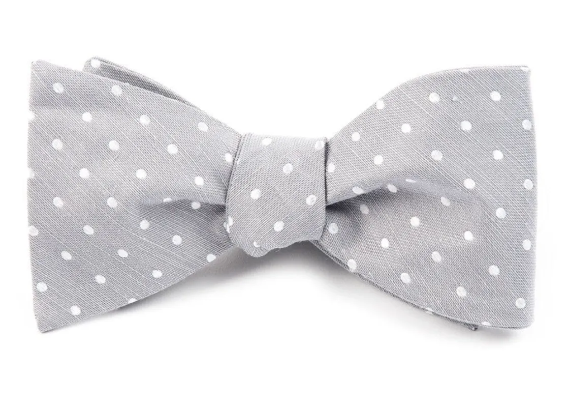 Dotted Dots Silver Bow Tie sold by The Tie Bar