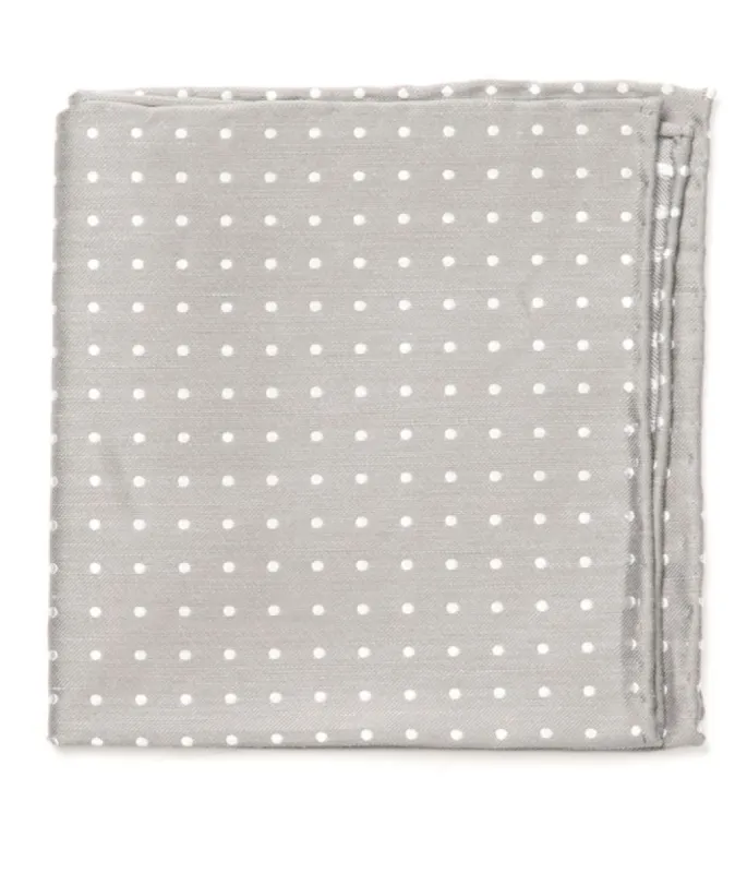 Dotted Dots Silver Pocket Square sold by The Tie Bar