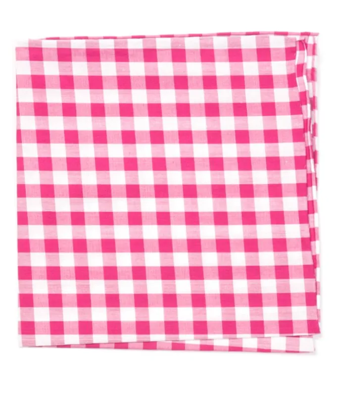 Classic Gingham Hot Pink Pocket Square sold by The Tie Bar