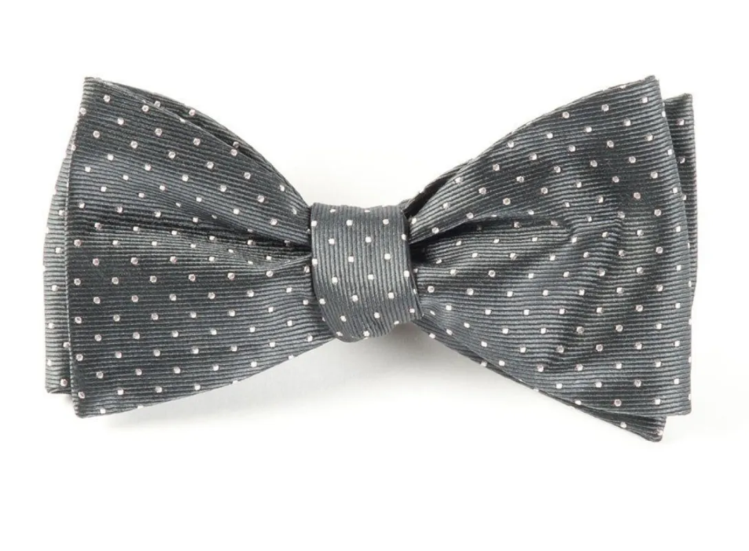Mini Dots Charcoal Bow Tie sold by The Tie Bar