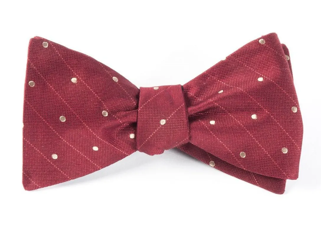 Ringside Dots Burgundy Bow Tie sold by The Tie Bar