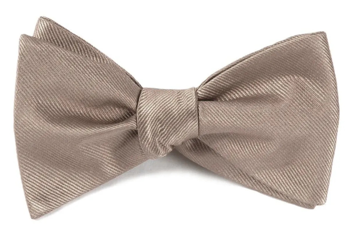 Grosgrain Solid Champagne Bow Tie sold by The Tie Bar
