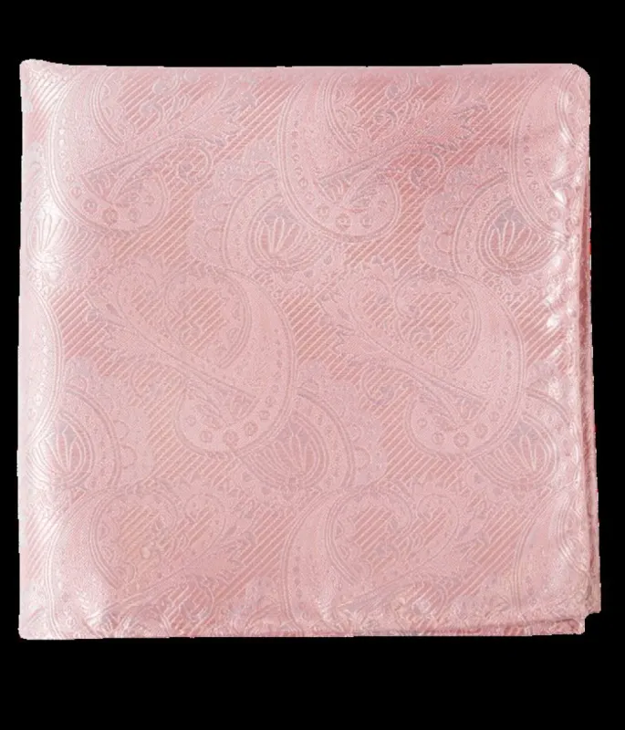 Twill Paisley Blush Pink Pocket Square sold by The Tie Bar