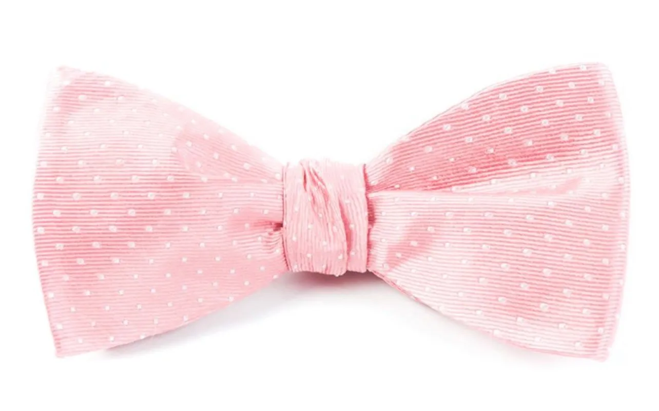 Mini Dots Salmon Pink Bow Tie sold by The Tie Bar