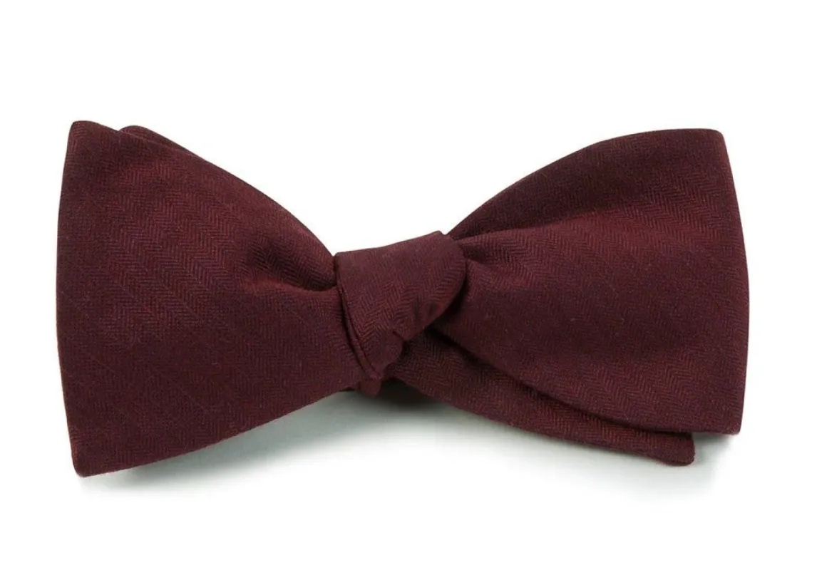Astute Solid Burgundy Bow Tie sold by The Tie Bar