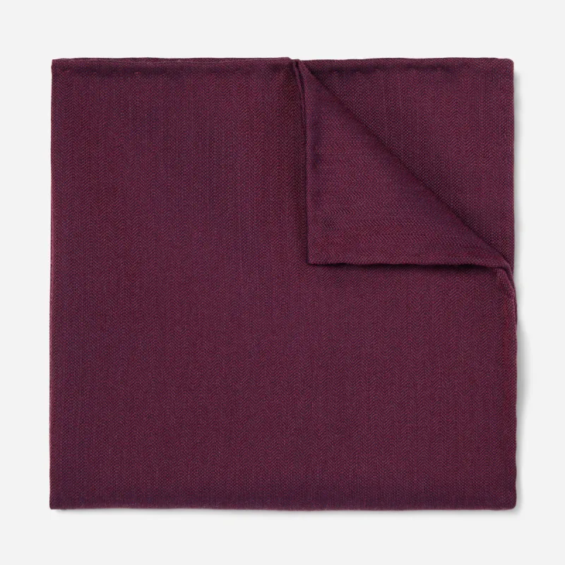 Astute Solid Burgundy Pocket Square sold by The Tie Bar