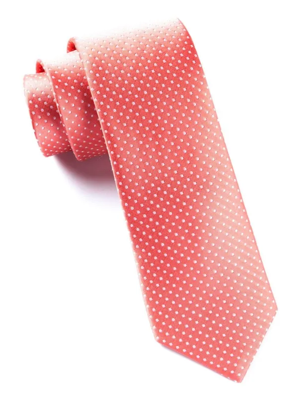Pindot Coral Tie sold by The Tie Bar