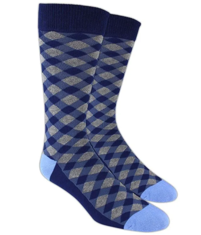 Textured Diamonds Blue Dress Socks sold by The Tie Bar