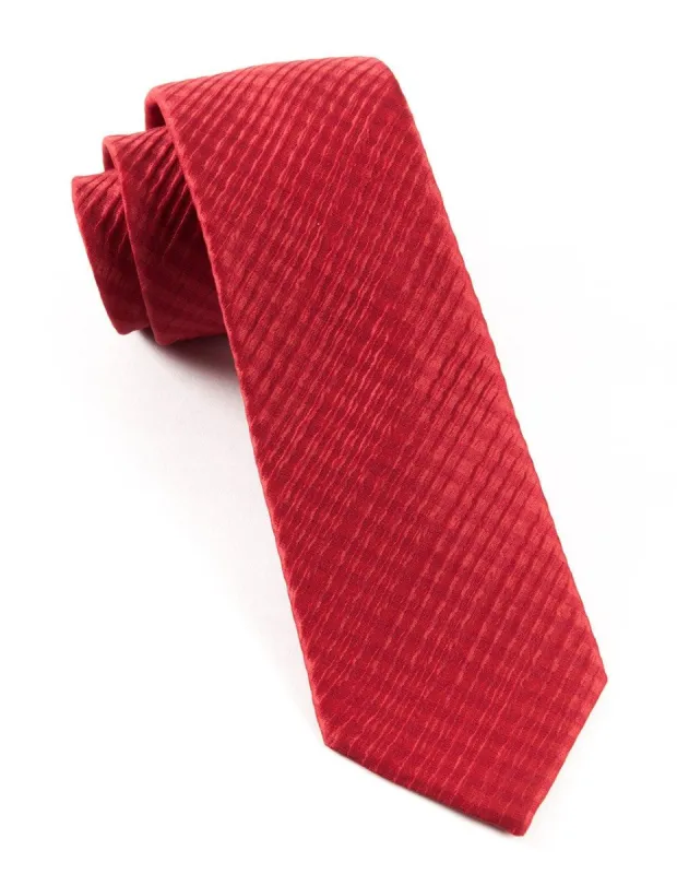 Silk Seersucker Solid Red Tie sold by The Tie Bar